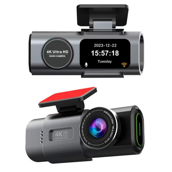 Cámara de Tablero Dual 4K UHD Frontal y 1080P Trasera con WiFi, Control de App Inteligente, Visión Nocturna Súper, Sensor G, Grabación en Bucle - Imagen 3